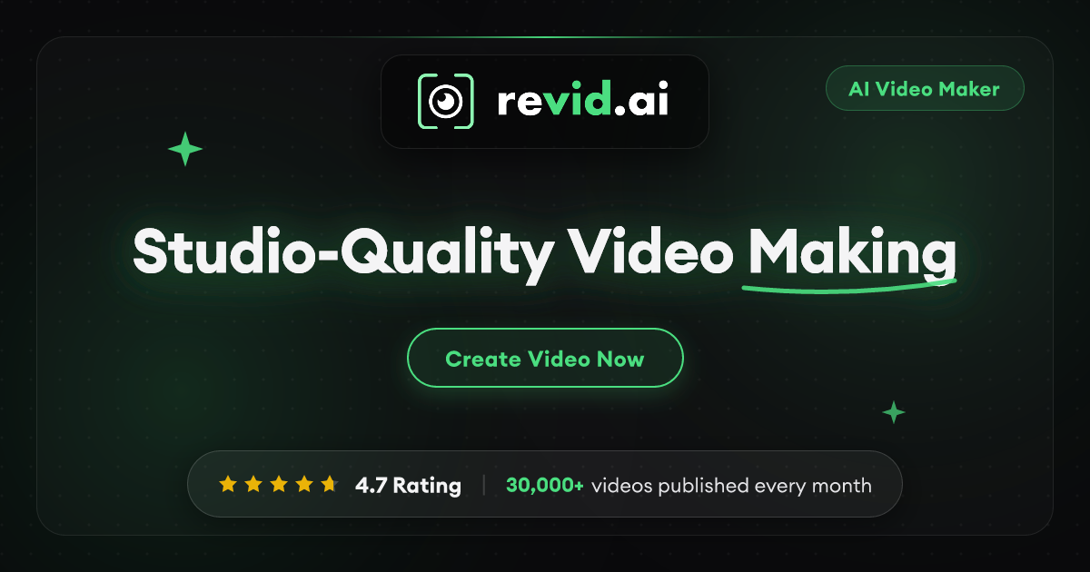 Revid AI preview - AI Text to Video Generator