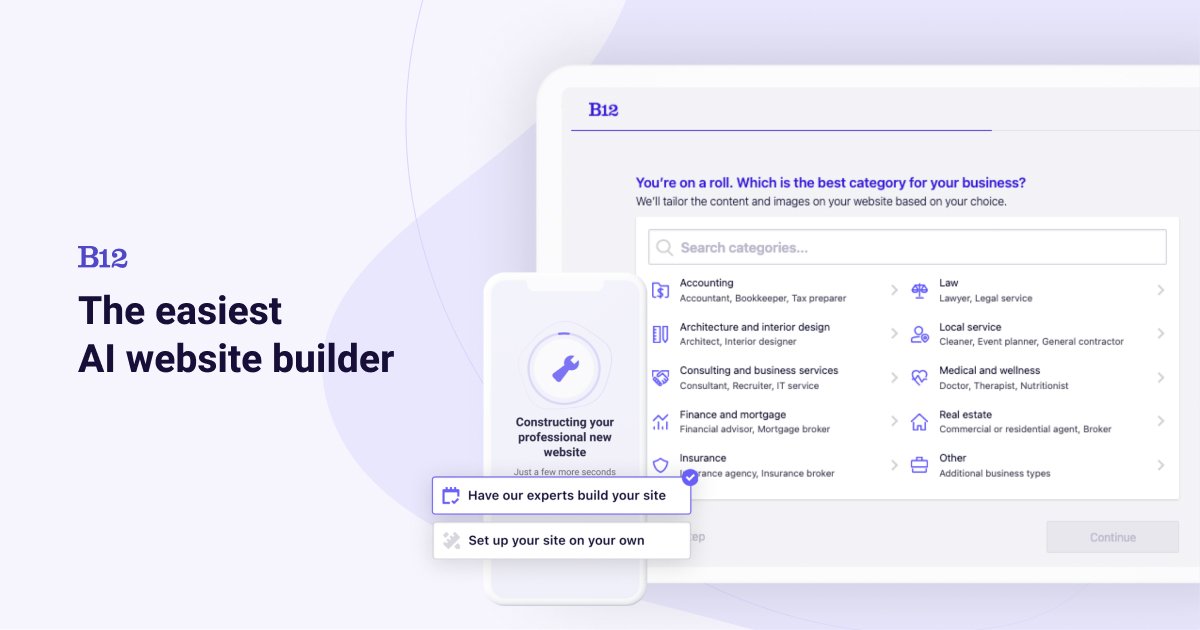 B12 preview - AI Website Generators
